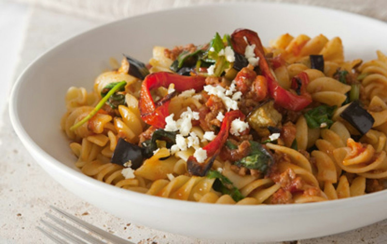 » Roasted Eggplant and Beef Fusilli