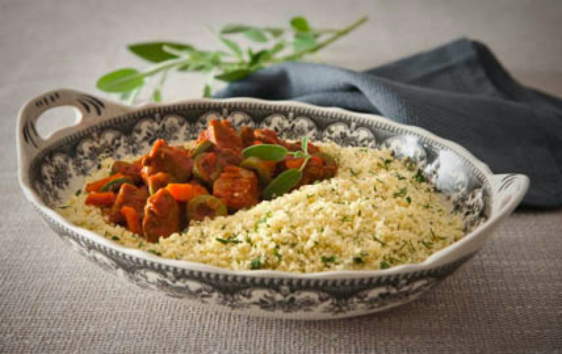 Slow Braised Veal with Soft Herb CousCous - San Remo