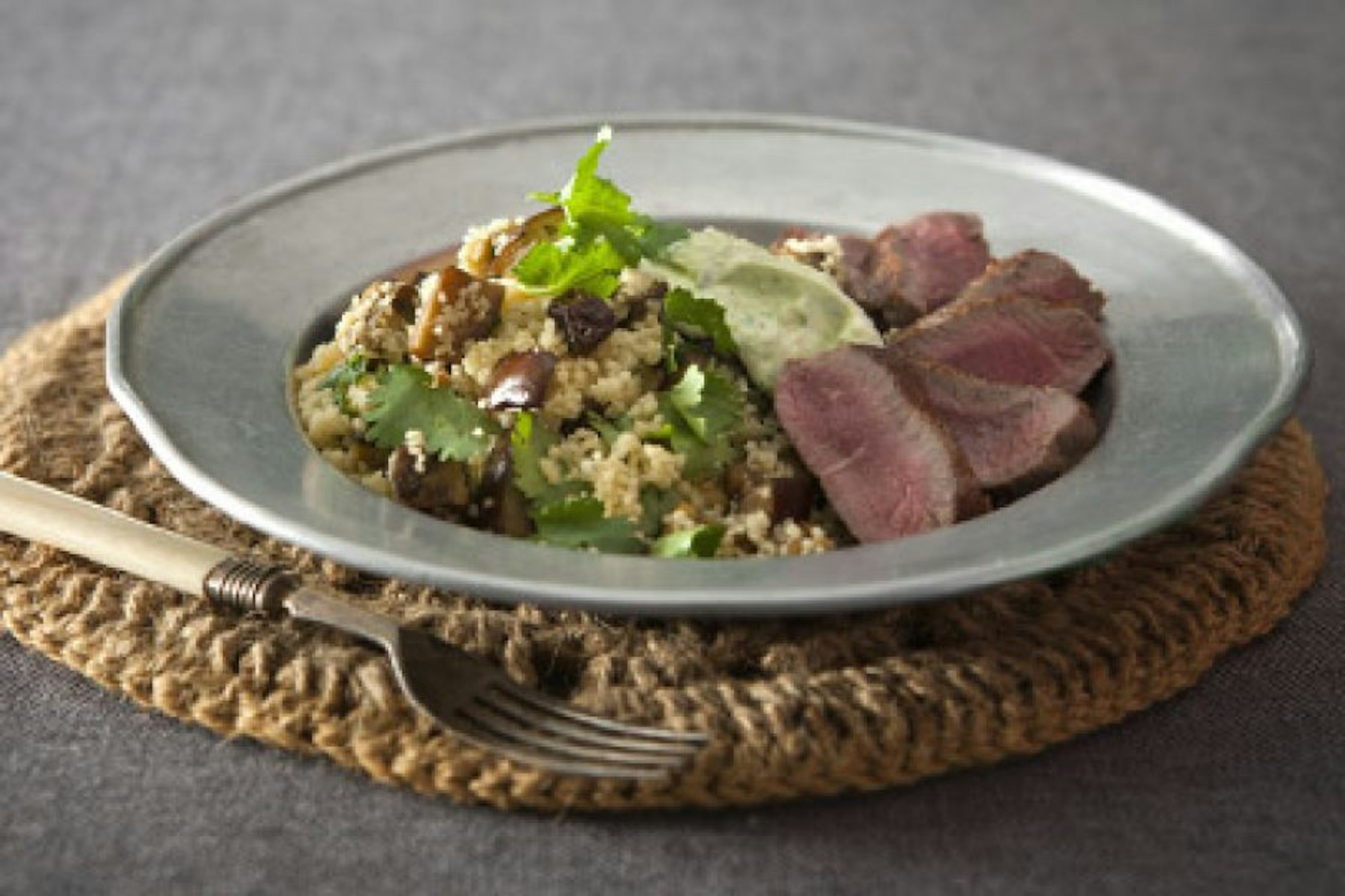 Eggplant Lamb Couscous With Yoghurt Sauce San Remo