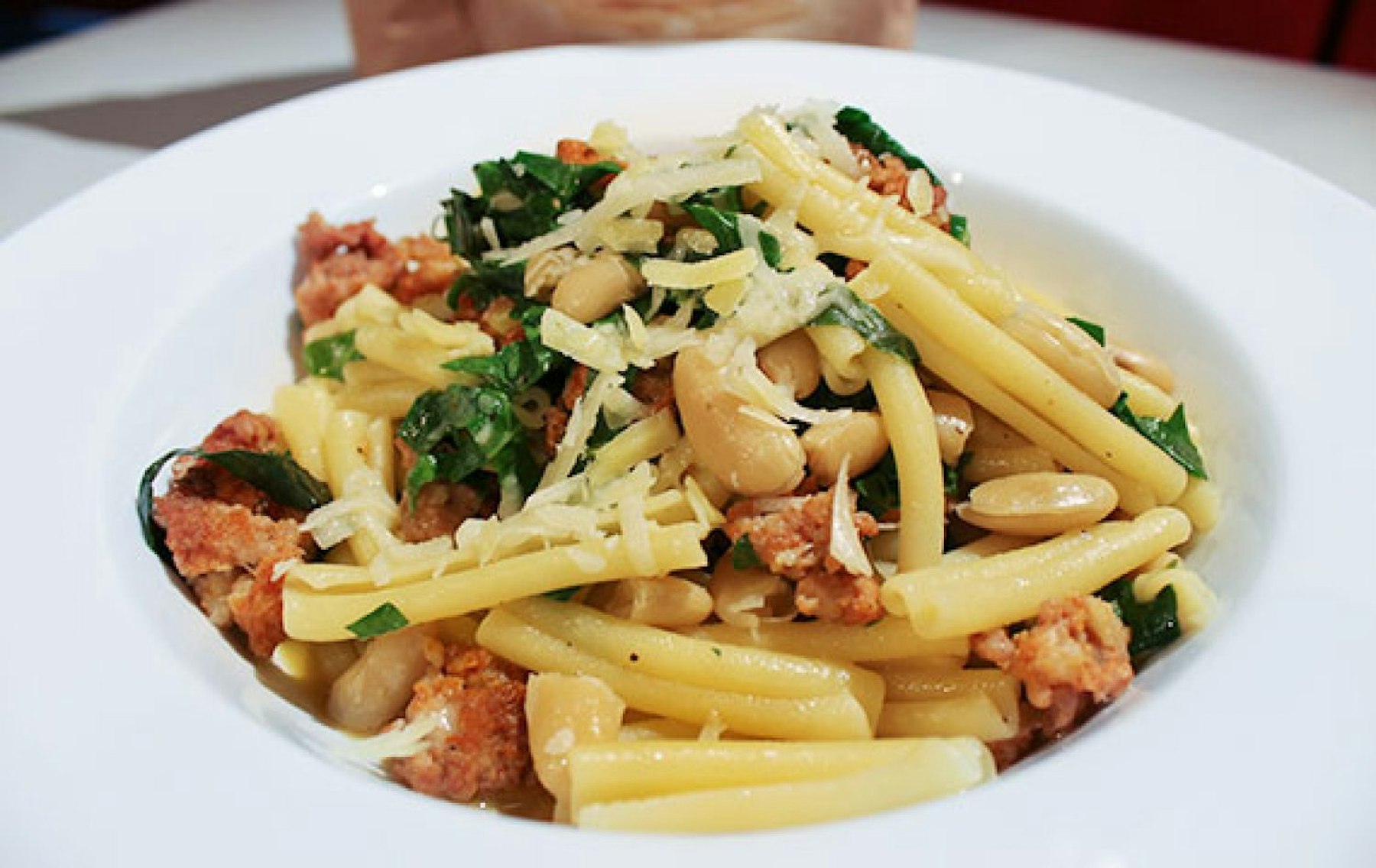 » Sausage, White Bean and Spinach Casarecce