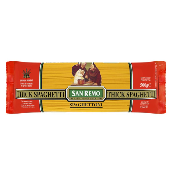 Thick Rectangular Spaghetti Thick Spaghetti - San Remo