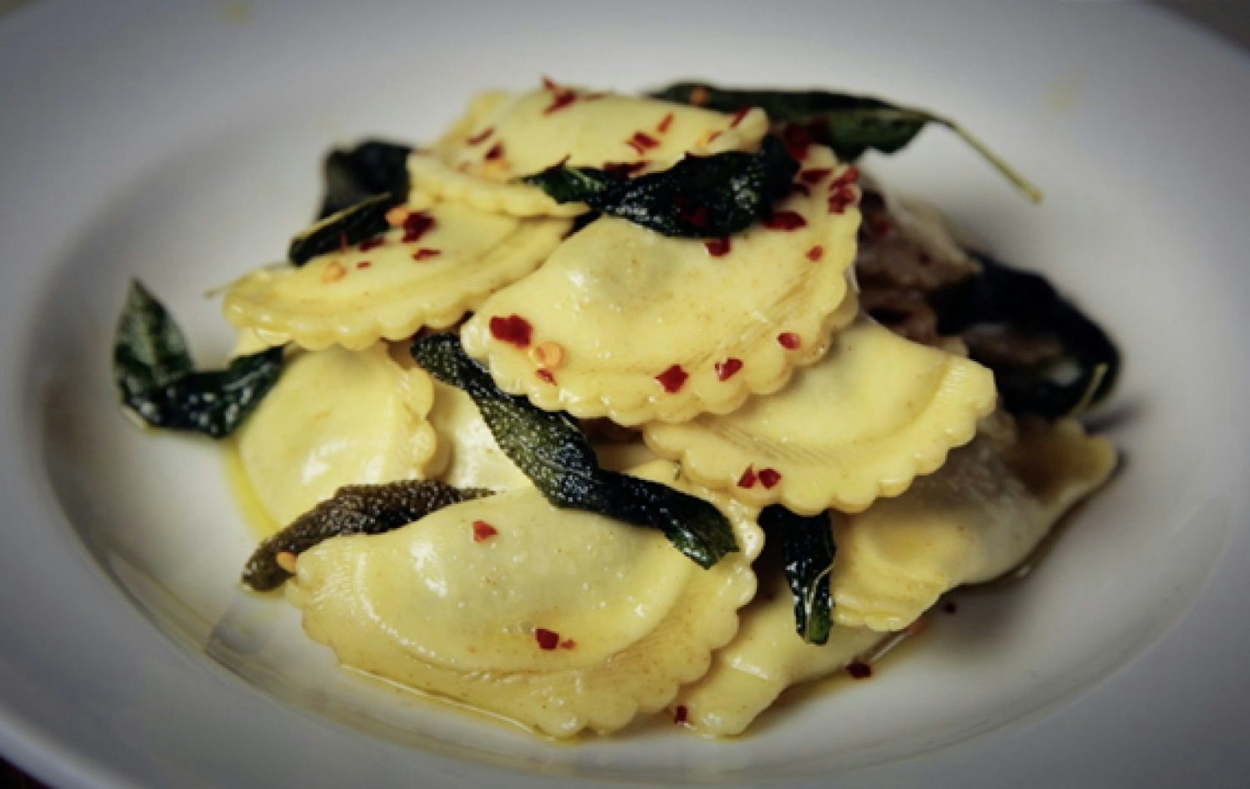 » Spinach & Ricotta Agnolotti with Burnt Butter, Sage and Chilli Flakes