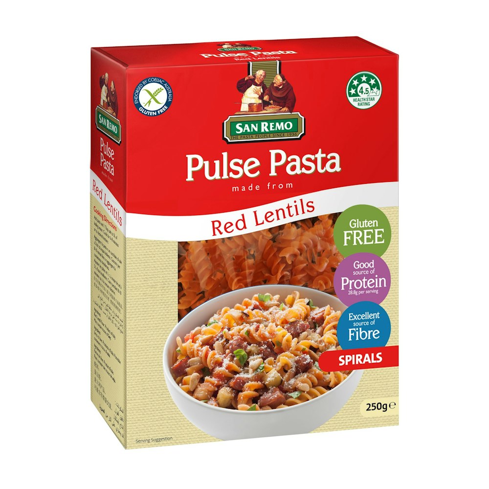 Pulse Pasta Red Lentil Spirals - San Remo