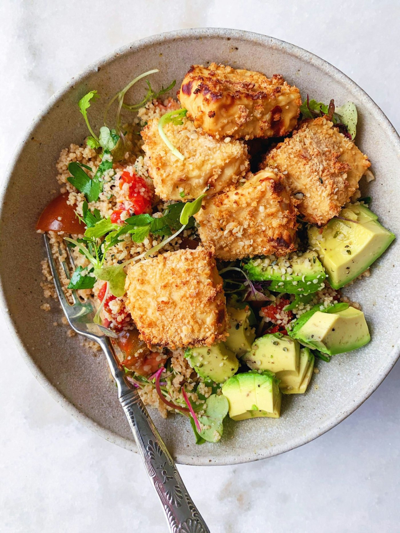 » Panko Tofu Couscous Salad