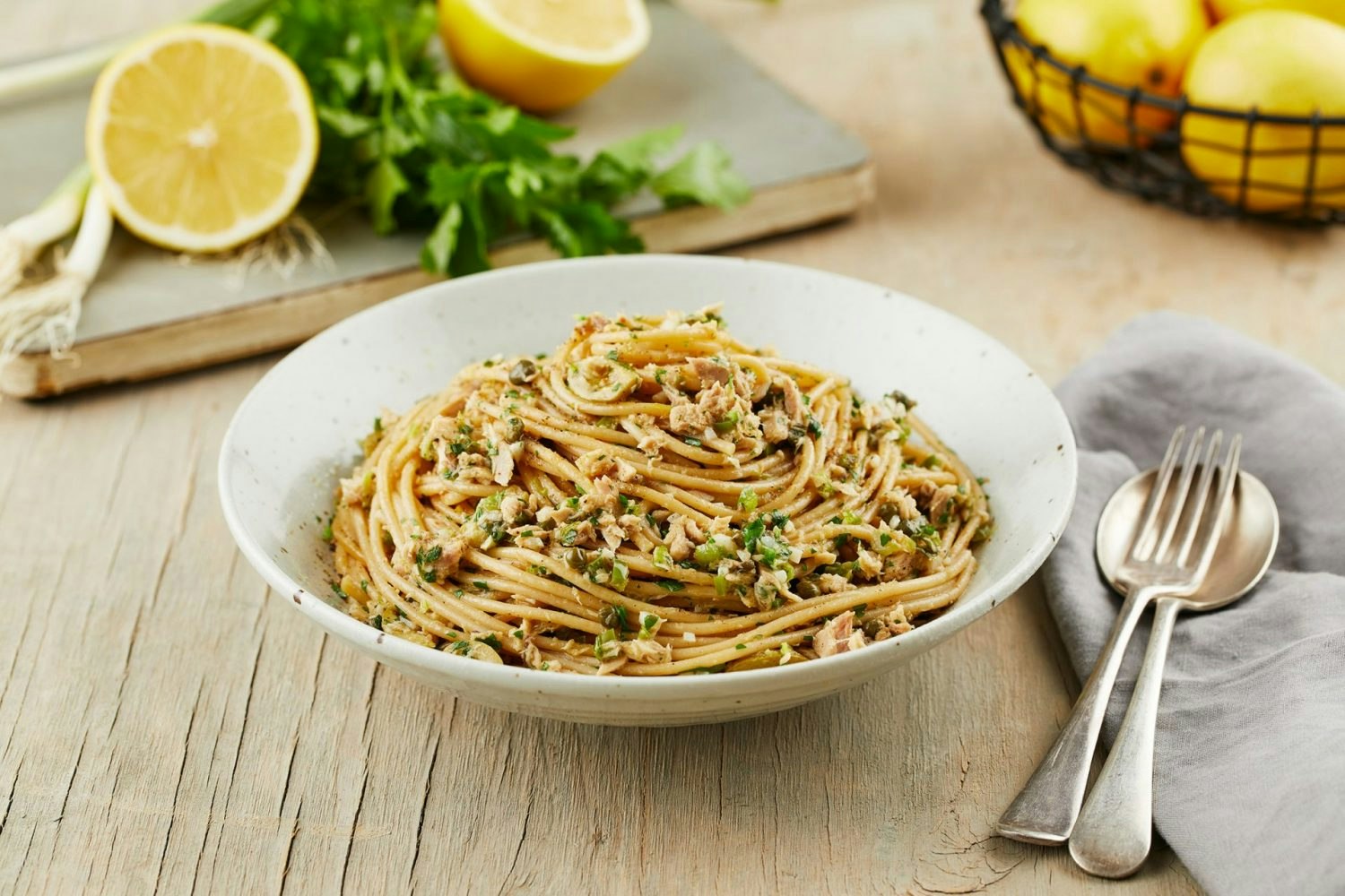 » Spaghetti with Tuna, Capers &amp; Lemon