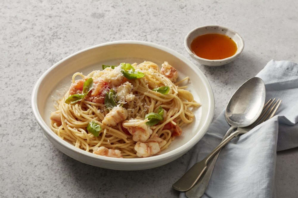 Spicy Prawn & Tomato Spaghetti - San Remo