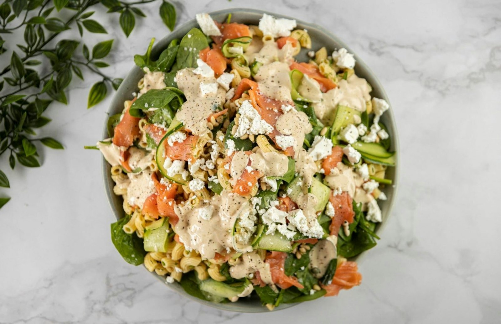 Salmon, Spinach and Feta Pasta Salad - San Remo