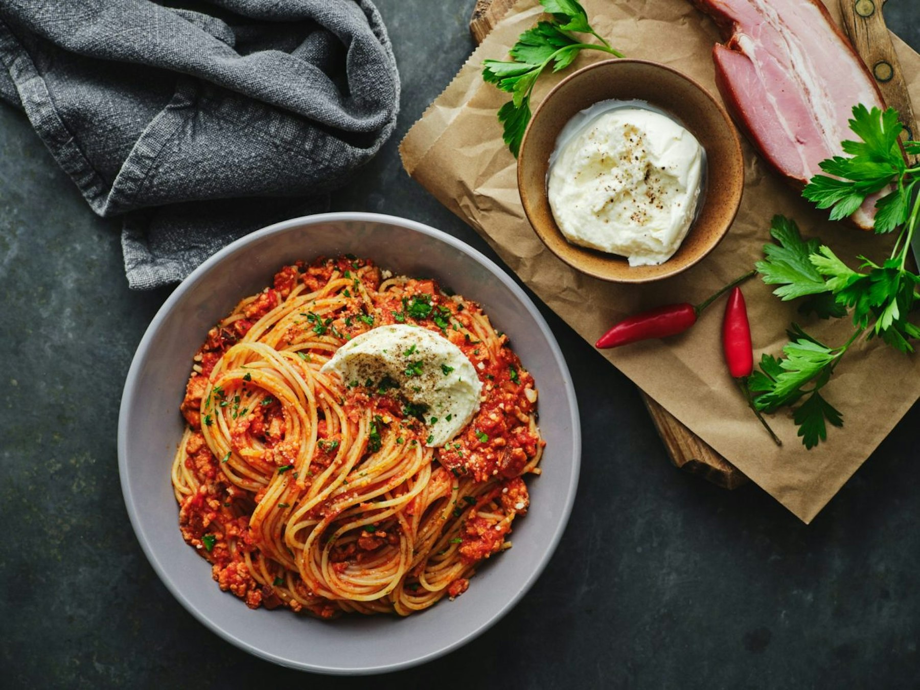 » Gluten Free Spaghetti w Pork, Pancetta & Chilli Ragu