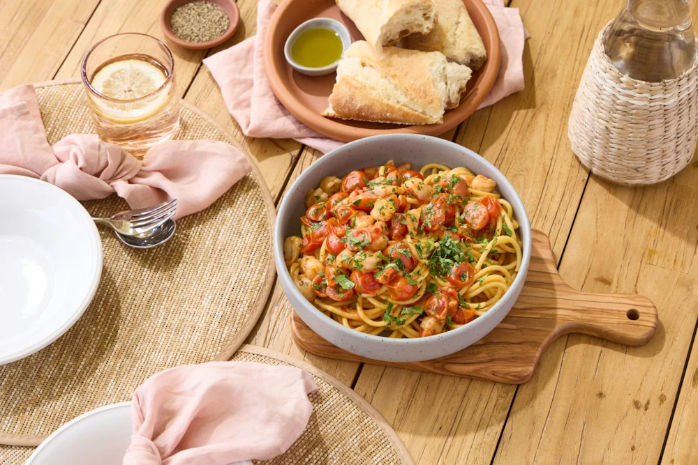 Prawn Ragu Tubular Spaghetti with Quick Prawn Ragu - San Remo